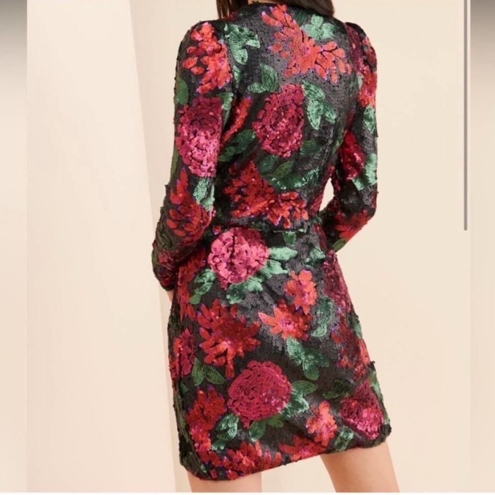 Saylor | Lou Floral Sequin Mini Dress Size Medium - Picture 3 of 9